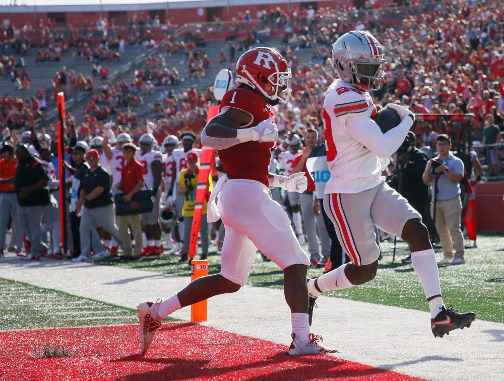 WATCH: Ohio freshman DB Denzel Burk brings INT into the house