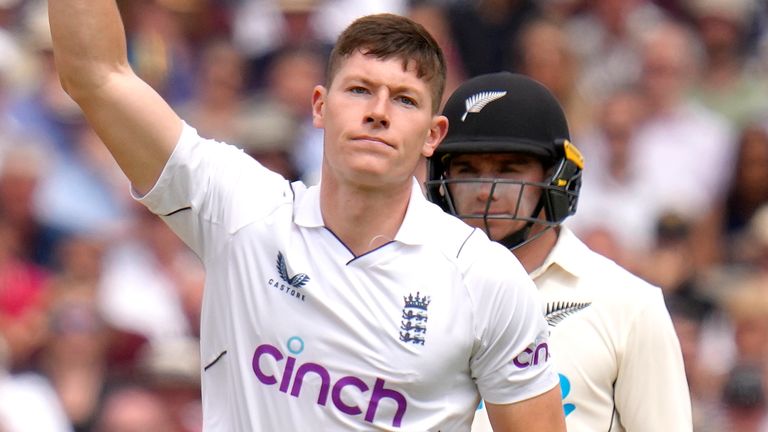 Matthew Potts won seven wickets on his test debut in England