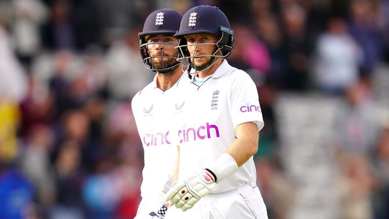 Ben Foakes (left) and Root (right) shared a century-old partnership as England ended a long wait to win the test