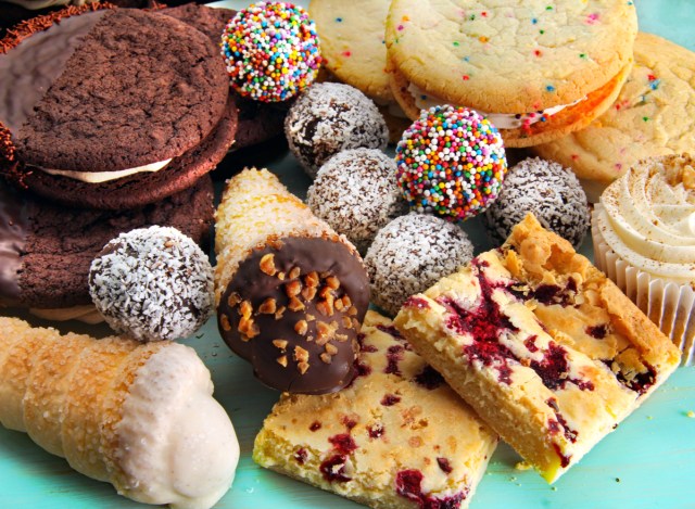 a variety of desserts