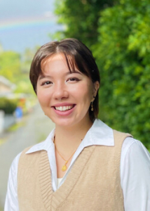 a person in a white shirt in his head