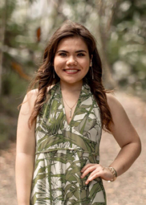 a person in a green dress