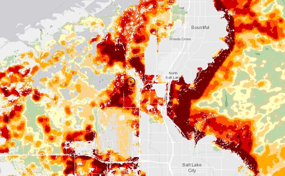 Fire risk map in North Salt Lake.
