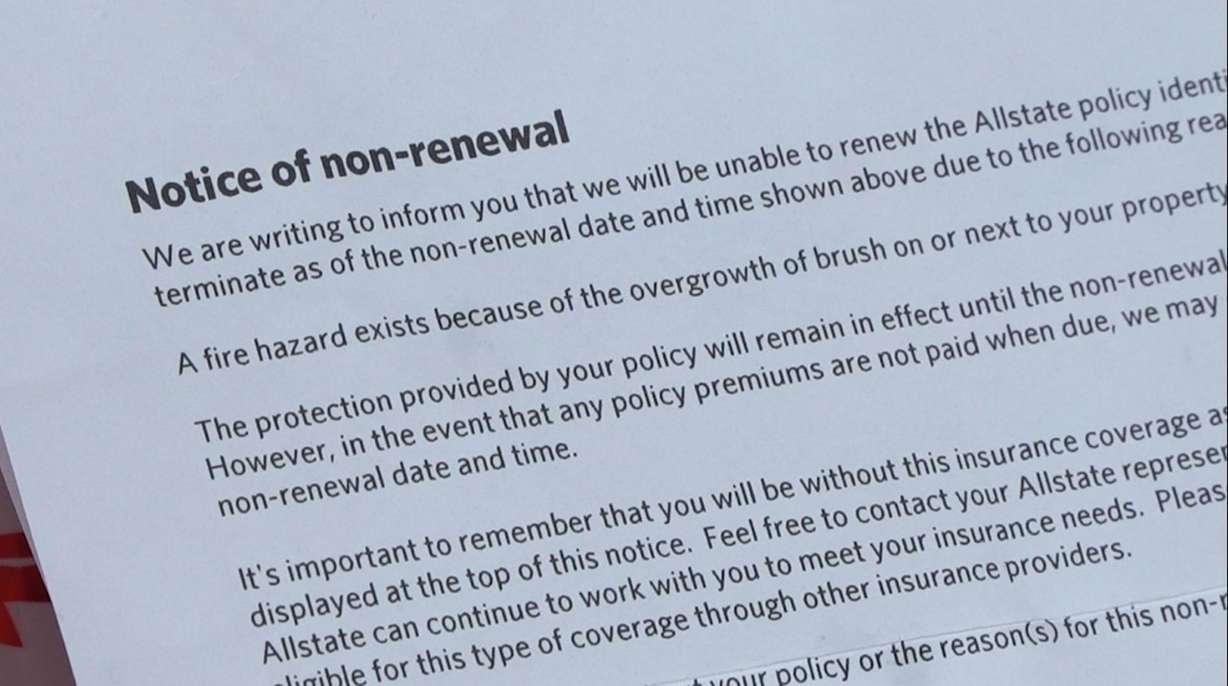A letter from Peter Ingle receiving a non-renewal notice from Allstate.