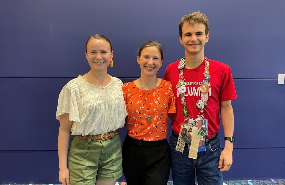 Three brothers and sisters from Dormini, Susie, Becky and Jonathan, pose for a picture at the 2022 Regeneron ISEF in Atlanta, Georgia.